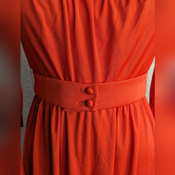70's Red Qiana Lilli Diamond Hostess Gown - RETRO - Picture 5 of 8